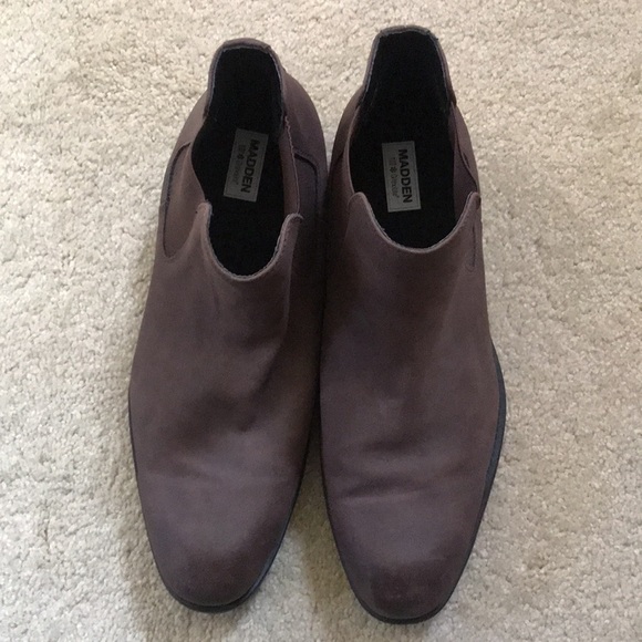 Steve Madden Ortholite Chelsea Slip On Pull On Ankle Suede Brown Boots-Size 13 - Picture 4 of 10